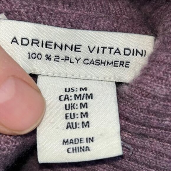 100% 2 ply cashmere adrienne vittadini dusty lavender turtleneck sweater M - Picture 2 of 3